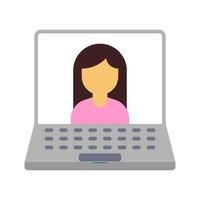 Vector illustration of online meeting using a laptop