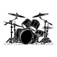 Vector illustration of musical instrument drum set