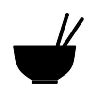 Bowl and chopsticks icon vector design