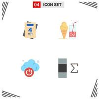 4 Creative Icons Modern Signs and Symbols of invitation technology drink juice data Editable Vector Design Elements