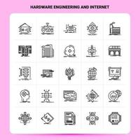 OutLine 25 Hardware Engineering And Internet Icon set Vector Line Style Design Black Icons Set Linear pictogram pack Web and Mobile Business ideas design Vector Illustration