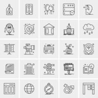 25 iconos de negocios universales vector ilustración de icono creativo para usar en proyectos relacionados con la web y dispositivos móviles