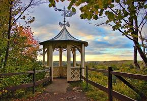 Viewpoint with pavillon in the Harz mountains photo