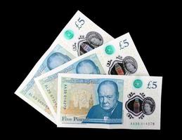 Five Pound Notes On Black photo