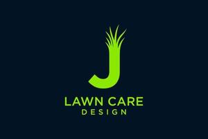 Letter J with Grass Logo template vector icon illustration design