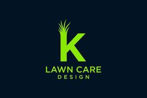 Letter K with Grass Logo template vector icon illustration design