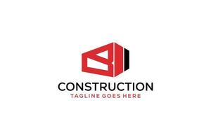 Letter B for Real Estate Remodeling Logo. Construction Architecture Building Logo Design Template Element. vector