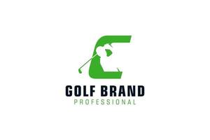 Letter C for Golf logo design vector template, Vector label of golf, Logo of golf championship, illustration, Creative icon, design concept