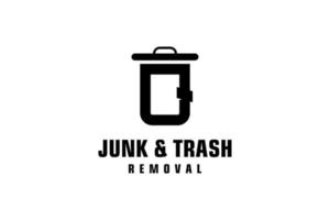 Letter Q for junk removal logo design, environmentally friendly garbage disposal service, simple minimalist design icon. vector