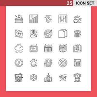 Modern Set of 25 Lines Pictograph of map st hardware smoke tuning Editable Vector Design Elements