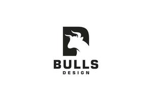 Letter D logo, Bull logo,head bull logo, monogram Logo Design Template Element vector