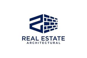 Letter Z for Real Estate Remodeling Logo. Construction Architecture Building Logo Design Template Element. vector