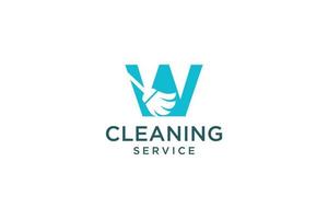 Letter W for cleaning clean service Maintenance for car detailing, homes logo icon vector template.