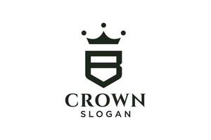 vintage crown logo and letter B symbol. Modern luxury brand element sign. Vector illustration.