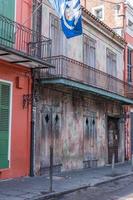 New Orleans, Louisiana, USA. November 4, 2022. The unusual and eye-catching exterior of Preservation Hall in New Orleans. photo