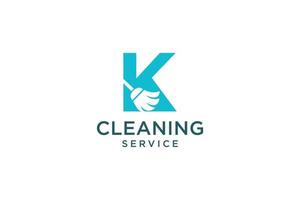 Letter K for cleaning clean service Maintenance for car detailing, homes logo icon vector template.