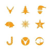 christmas and new year holiday symbol and logo design vector