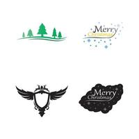 christmas and new year holiday symbol and logo design vector