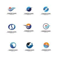 Wave and Water drop Logo Template vector set