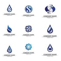 conjunto de vectores de plantilla de logotipo de gota de agua y onda