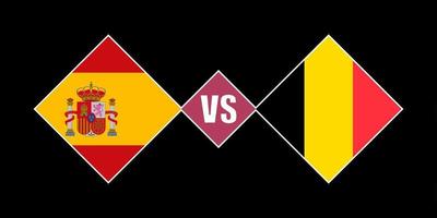 Spain vs Belgium flag concept. Vector illustration.