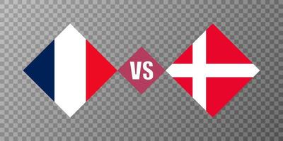 France vs Denmark flag concept. Vector illustration.