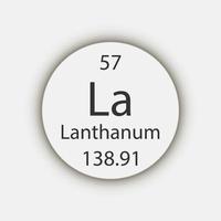 Lanthanum symbol. Chemical element of the periodic table. Vector illustration.