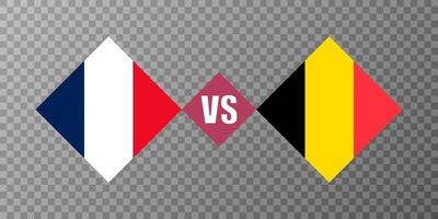 France vs Belgium flag concept. Vector illustration.