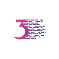 Number 3 logo template vector icon