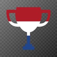 Cup of the winner of the competition in the color of Netherlands. Vector illustration.