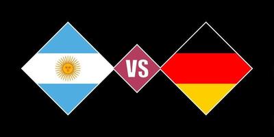 Argentina vs Germany flag concept. Vector illustration.