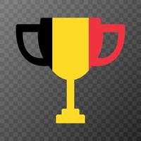 Cup of the winner of the competition in the color of Belgium. Vector illustration.