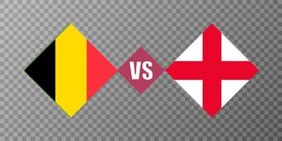 Belgium vs England flag concept. Vector illustration.