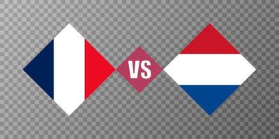 France vs Netherlands flag concept. Vector illustration.