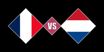 France vs Netherlands flag concept. Vector illustration.