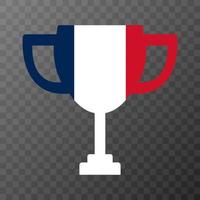 Cup of the winner of the competition in the color of France. Vector illustration.