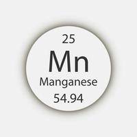 Manganese symbol. Chemical element of the periodic table. Vector illustration.