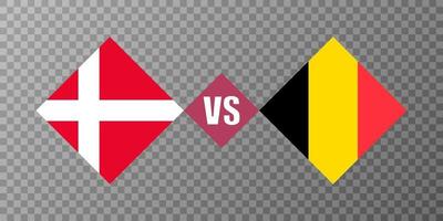 Denmark vs Belgium flag concept. Vector illustration.