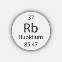 Rubidium symbol. Chemical element of the periodic table. Vector illustration.