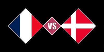 France vs Denmark flag concept. Vector illustration.