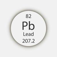 Lead symbol. Chemical element of the periodic table. Vector illustration.