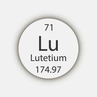 Lutetium symbol. Chemical element of the periodic table. Vector illustration.