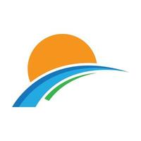 Sunset beach logo images vector