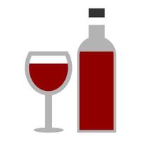 diseño vectorial de vino tinto en botella y vaso vector