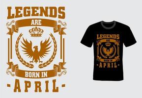 Vector t-shirt design for people born in april