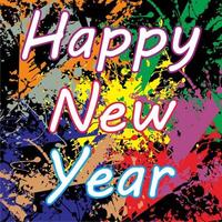 Happy new year background vector design with abstract background