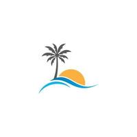 Palm tree summer vector icon illustration