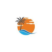 Palm tree summer vector icon illustration