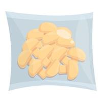 Nuts pack icon cartoon vector. Vacuum bag vector