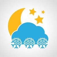 Night snowfall Icon. Multicolored weather icon on white background. Vector illustration.